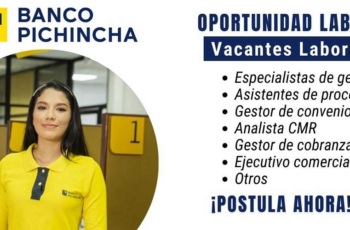 Banco Pichincha está buscando diferentes profesionales para que formen parte de esta prestigiosa empresa