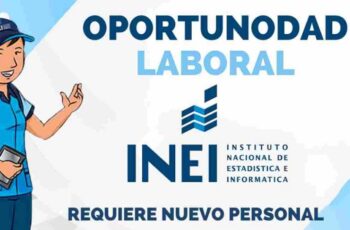 Oportunidad laboral: Forma parte del equipo del INEI y aporta al crecimiento estadístico de Perú.