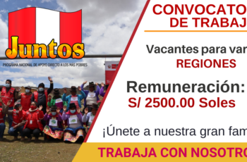 Oportunidad de involucrarse en el Programa JUNTOS: Se requieren Gestores Locales, Conductores, Comunicadores, Asistentes y otras posiciones