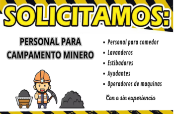Se contrata personal para el comedor minero