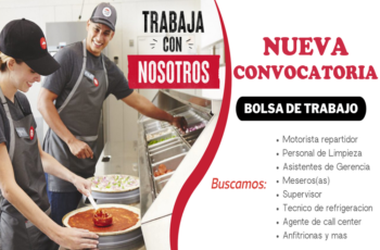 Nueva Convocatoria: Pizzerías buscan personal