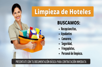 Trabaja en Hoteles: Convocatoria para Puestos de Limpieza.