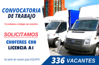 NUEVA CONVOCATORIA: Buscamos Choferes Conductores A1