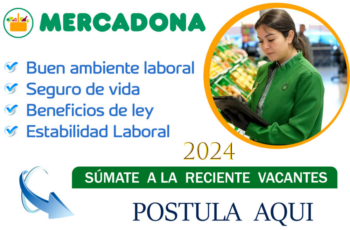 MERCADONA: Buscamos urgentemente personal con o sin experiencia